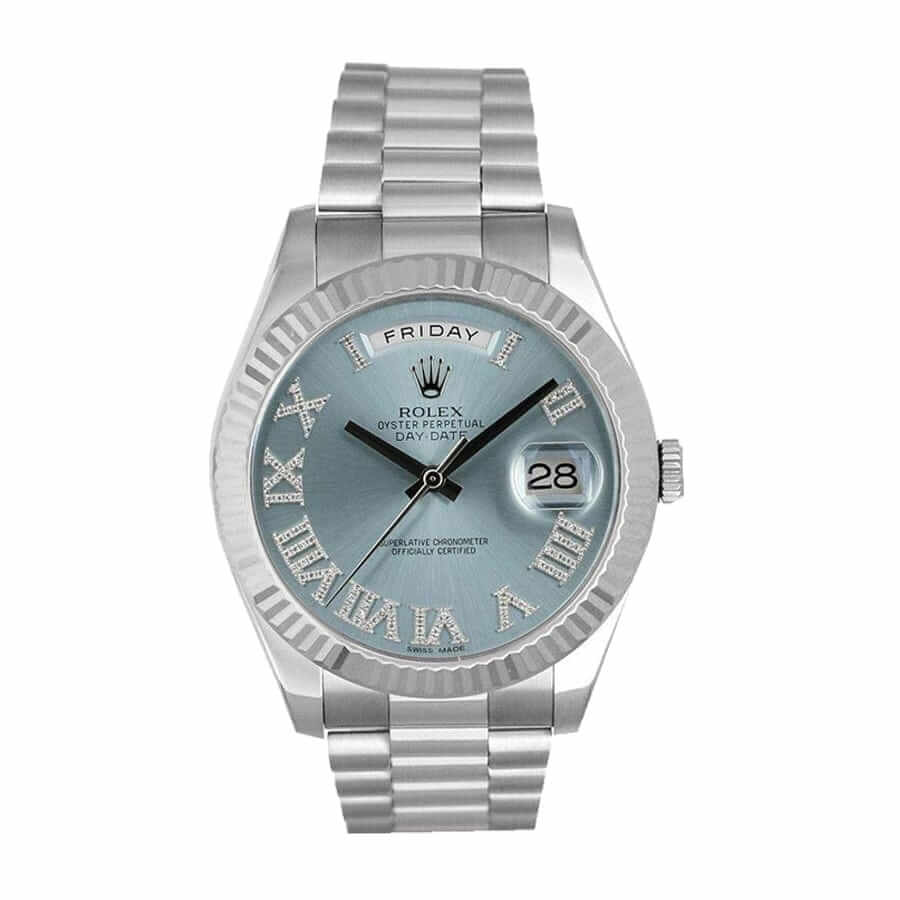 Rolex Day-Date II 218239 Ice Blue Roman Diamond Dial Replica